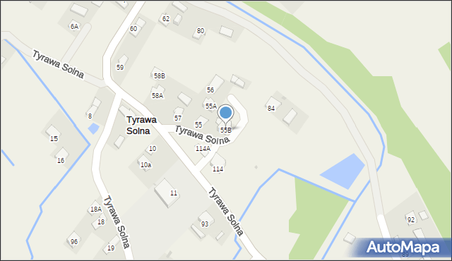 Tyrawa Solna, Tyrawa Solna, 55B, mapa Tyrawa Solna