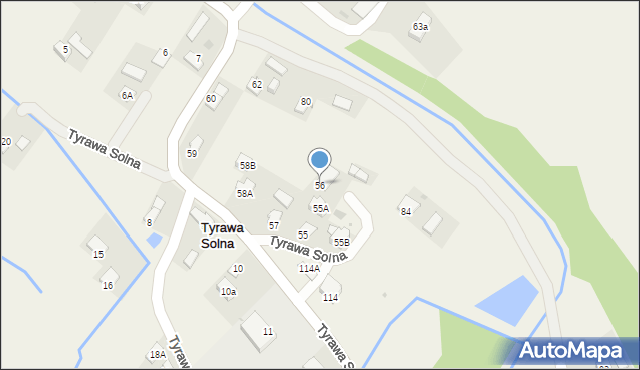 Tyrawa Solna, Tyrawa Solna, 56, mapa Tyrawa Solna