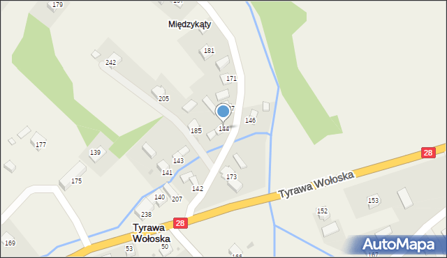 Tyrawa Wołoska, Tyrawa Wołoska, 144, mapa Tyrawa Wołoska