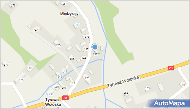 Tyrawa Wołoska, Tyrawa Wołoska, 146, mapa Tyrawa Wołoska