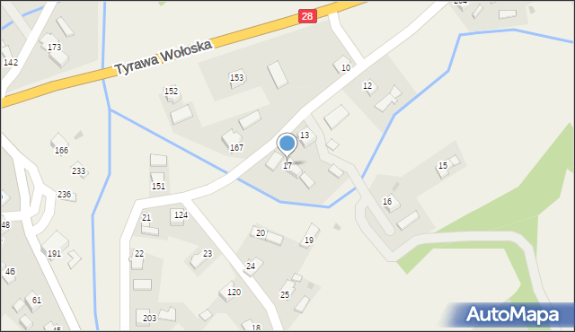 Tyrawa Wołoska, Tyrawa Wołoska, 17, mapa Tyrawa Wołoska