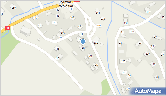 Tyrawa Wołoska, Tyrawa Wołoska, 46, mapa Tyrawa Wołoska