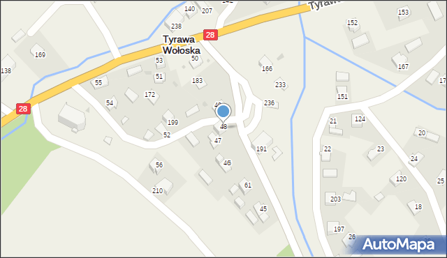 Tyrawa Wołoska, Tyrawa Wołoska, 48, mapa Tyrawa Wołoska