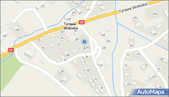 Tyrawa Wołoska, Tyrawa Wołoska, 49, mapa Tyrawa Wołoska