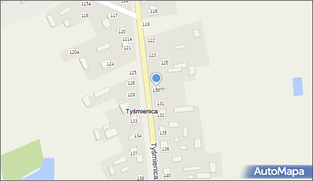 Tyśmienica, Tyśmienica, 130, mapa Tyśmienica