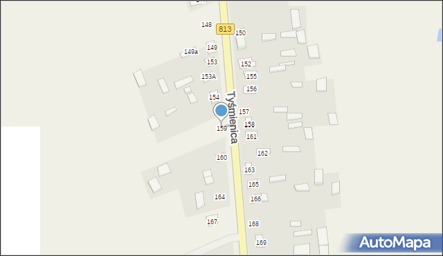 Tyśmienica, Tyśmienica, 159, mapa Tyśmienica