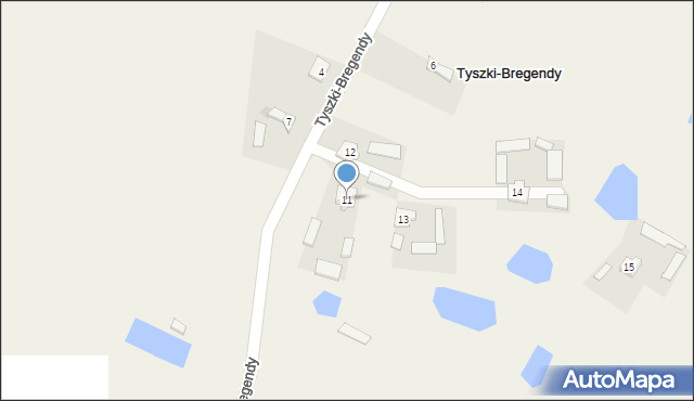 Tyszki-Bregendy, Tyszki-Bregendy, 11, mapa Tyszki-Bregendy