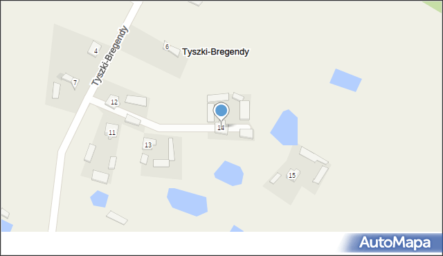 Tyszki-Bregendy, Tyszki-Bregendy, 14, mapa Tyszki-Bregendy