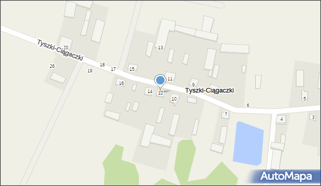 Tyszki-Ciągaczki, Tyszki-Ciągaczki, 12, mapa Tyszki-Ciągaczki