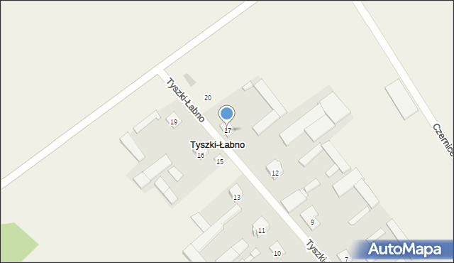 Tyszki-Łabno, Tyszki-Łabno, 17, mapa Tyszki-Łabno