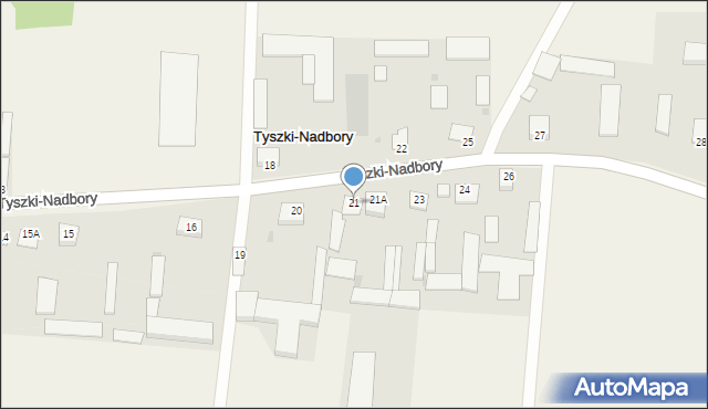 Tyszki-Nadbory, Tyszki-Nadbory, 21, mapa Tyszki-Nadbory