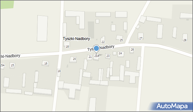 Tyszki-Nadbory, Tyszki-Nadbory, 21A, mapa Tyszki-Nadbory