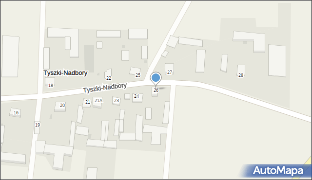 Tyszki-Nadbory, Tyszki-Nadbory, 26, mapa Tyszki-Nadbory