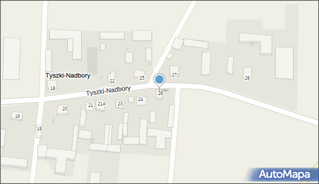 Tyszki-Nadbory, Tyszki-Nadbory, 26a, mapa Tyszki-Nadbory