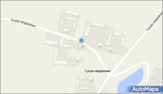 Tyszki-Wądołowo, Tyszki-Wądołowo, 12, mapa Tyszki-Wądołowo