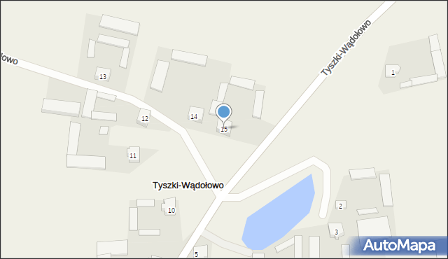 Tyszki-Wądołowo, Tyszki-Wądołowo, 15, mapa Tyszki-Wądołowo