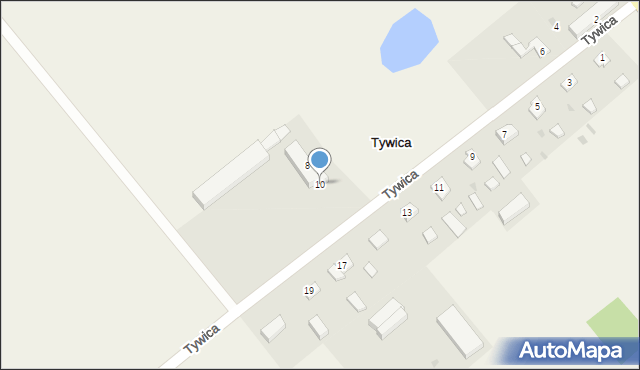 Tywica, Tywica, 10, mapa Tywica