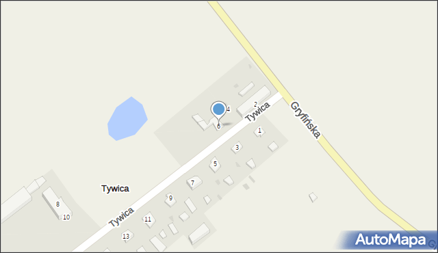 Tywica, Tywica, 6, mapa Tywica