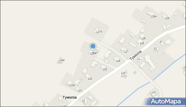 Tywonia, Tywonia, 126A, mapa Tywonia