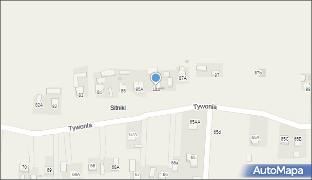 Tywonia, Tywonia, 144, mapa Tywonia