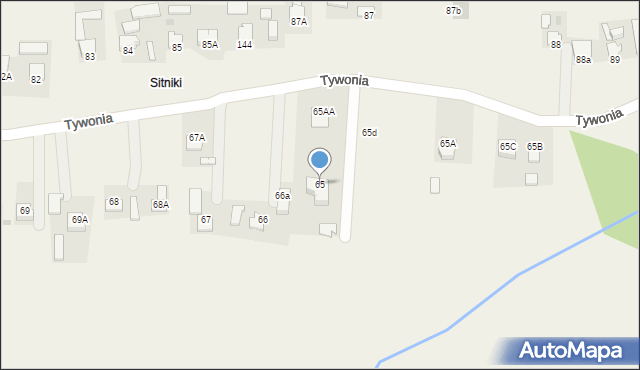 Tywonia, Tywonia, 65, mapa Tywonia