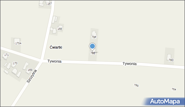 Tywonia, Tywonia, 78E, mapa Tywonia