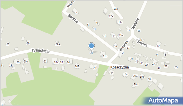 Wąchock, Tysiąclecia, 31, mapa Wąchock