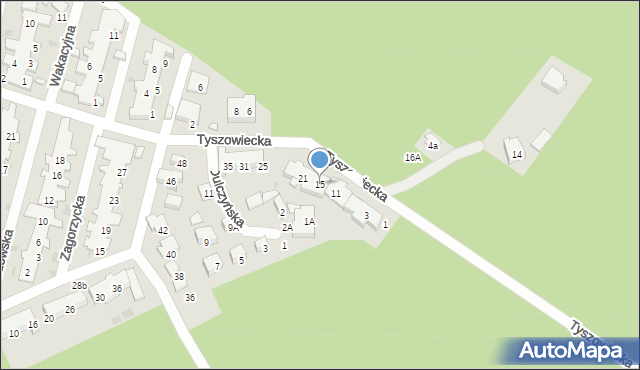 Warszawa, Tyszowiecka, 15, mapa Warszawy