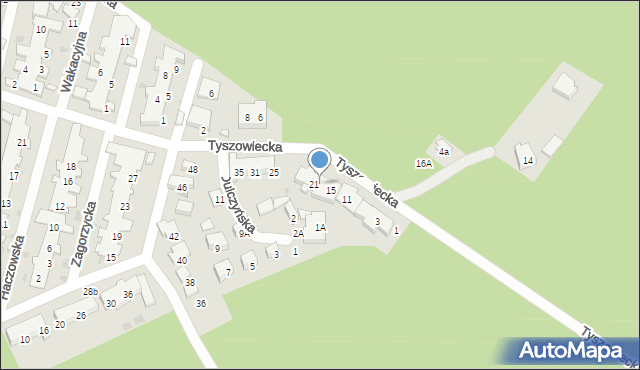 Warszawa, Tyszowiecka, 19, mapa Warszawy