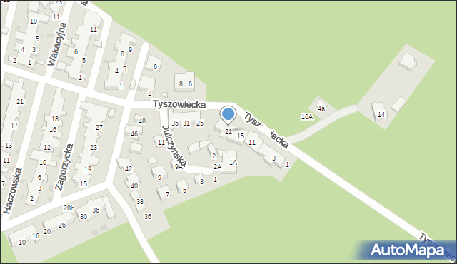 Warszawa, Tyszowiecka, 21, mapa Warszawy