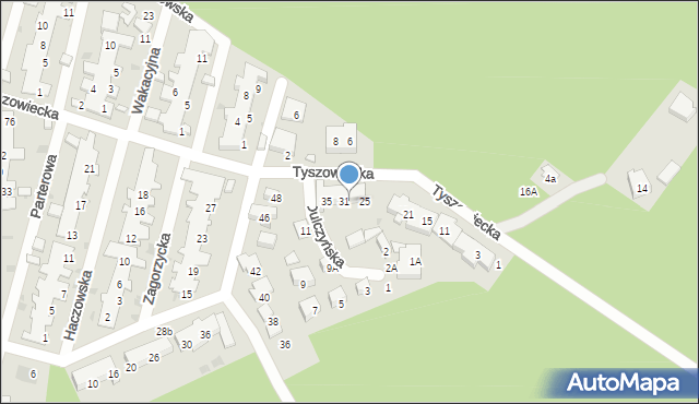 Warszawa, Tyszowiecka, 29, mapa Warszawy