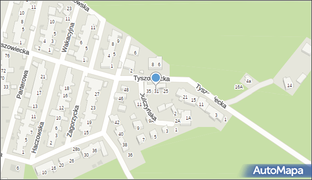 Warszawa, Tyszowiecka, 31, mapa Warszawy