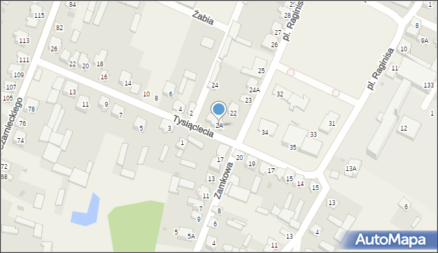 Wizna, Tysiąclecia, 2A, mapa Wizna