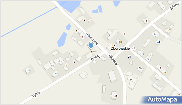Zborowskie, Tylna, 5, mapa Zborowskie