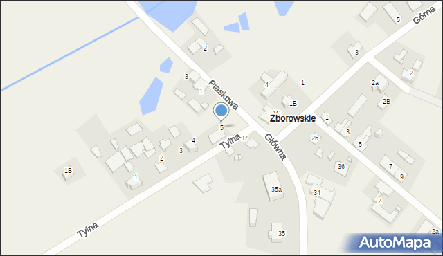 Zborowskie, Tylna, 5, mapa Zborowskie