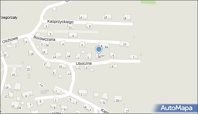 Kraków, Uboczna, 3a, mapa Krakowa