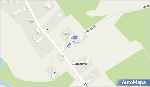 Ubiedrze, Ubiedrze, 21, mapa Ubiedrze