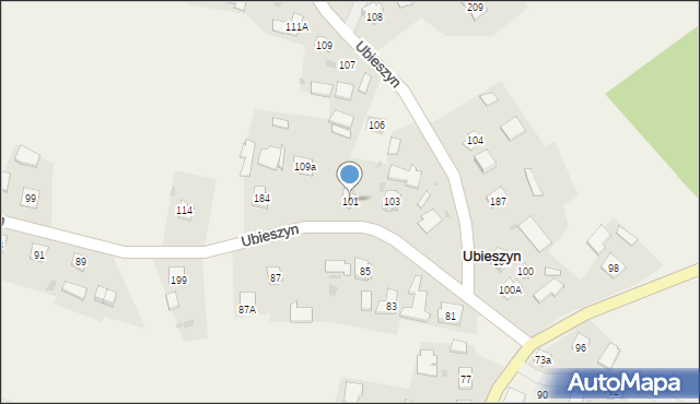 Ubieszyn, Ubieszyn, 101, mapa Ubieszyn