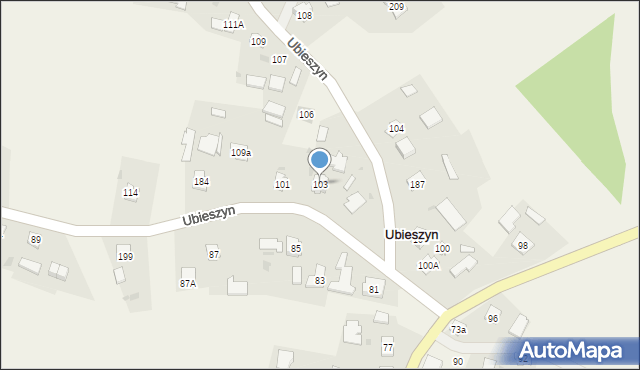 Ubieszyn, Ubieszyn, 103, mapa Ubieszyn