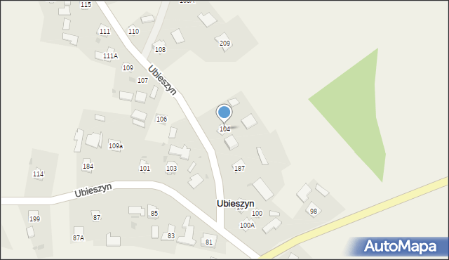 Ubieszyn, Ubieszyn, 104, mapa Ubieszyn