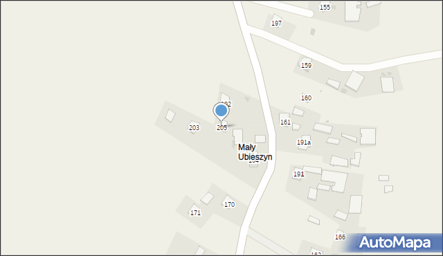 Ubieszyn, Ubieszyn, 205, mapa Ubieszyn