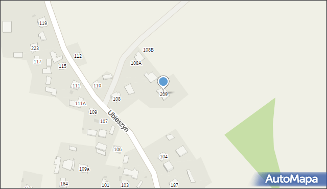 Ubieszyn, Ubieszyn, 209, mapa Ubieszyn