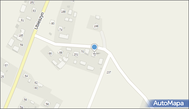 Ubieszyn, Ubieszyn, 72, mapa Ubieszyn