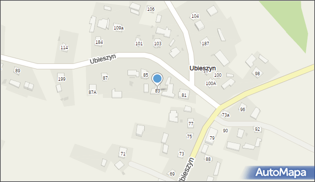 Ubieszyn, Ubieszyn, 83, mapa Ubieszyn