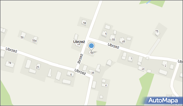 Ubrzeż, Ubrzeż, 5A, mapa Ubrzeż