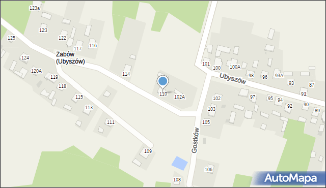 Ubyszów, Ubyszów, 110, mapa Ubyszów