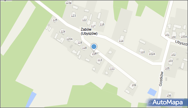 Ubyszów, Ubyszów, 115, mapa Ubyszów