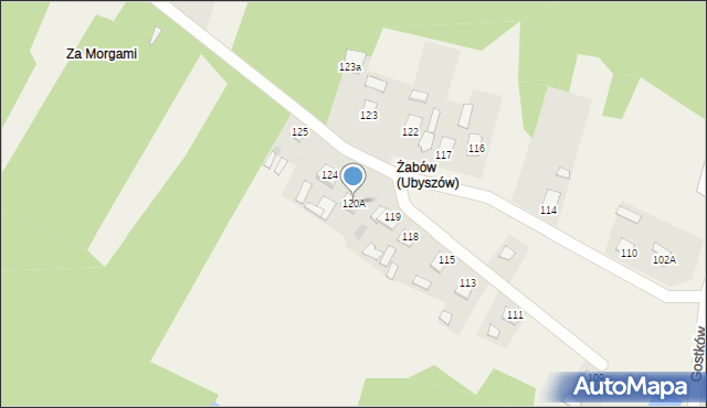 Ubyszów, Ubyszów, 120A, mapa Ubyszów