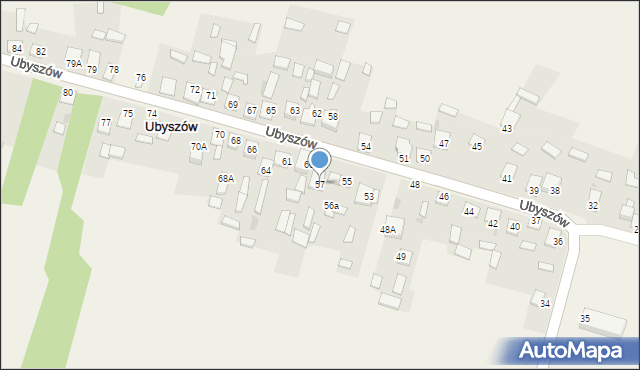 Ubyszów, Ubyszów, 57, mapa Ubyszów