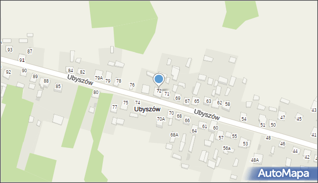 Ubyszów, Ubyszów, 72, mapa Ubyszów